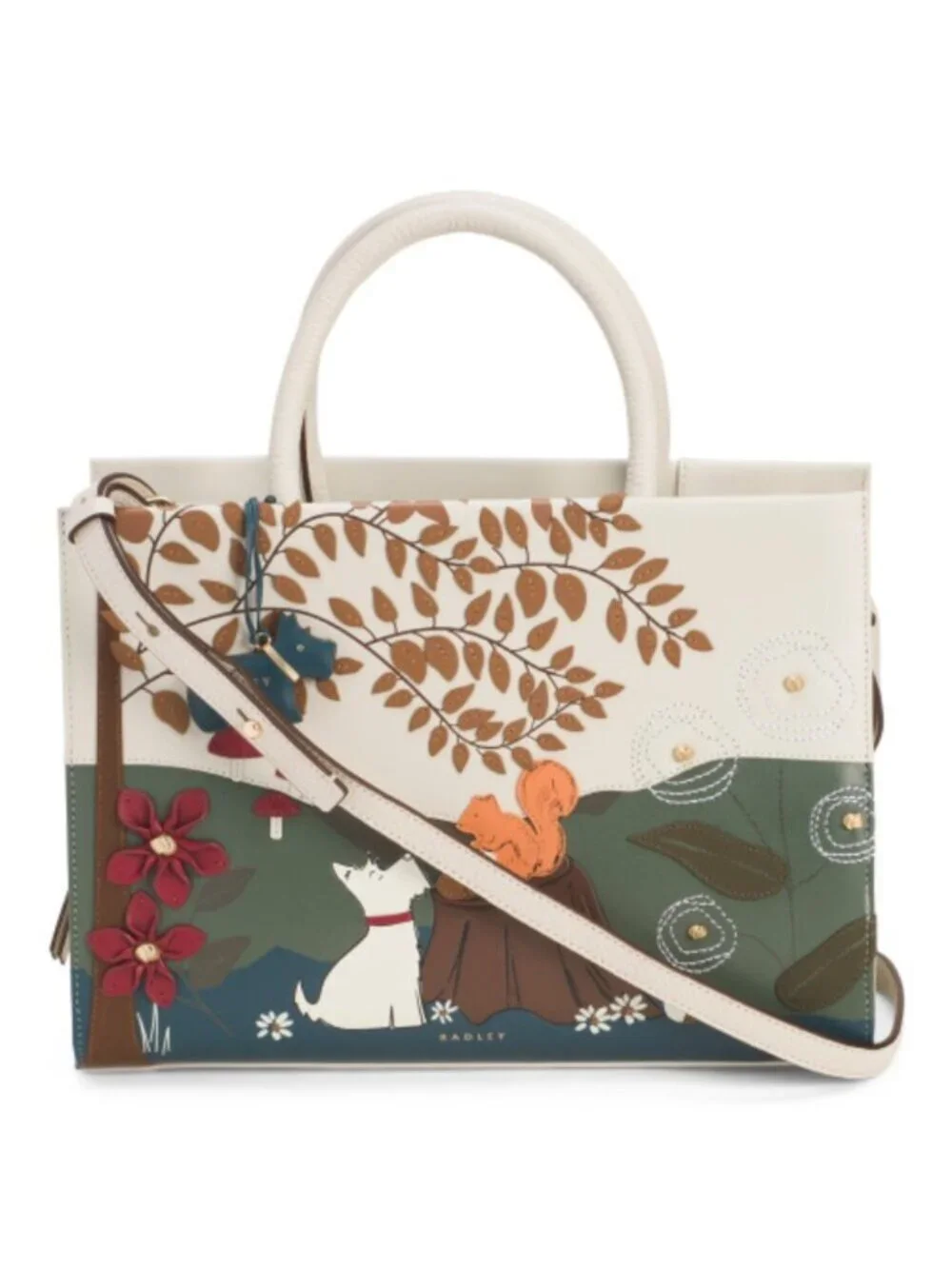 RADLEY LONDON Leather Autumn Leaves Medium Zip And Open Top Satchel